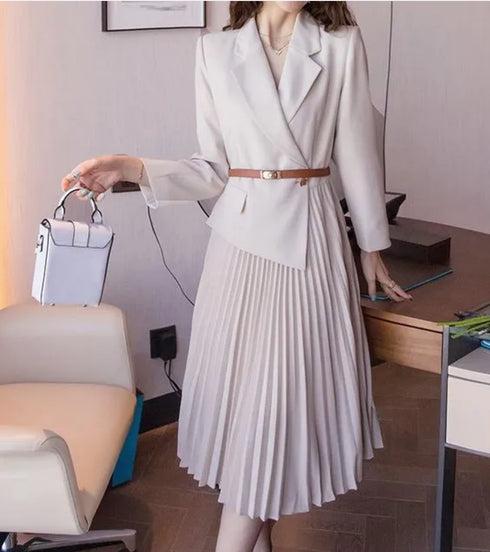 Women Elegant Midi Length Blazer Dress